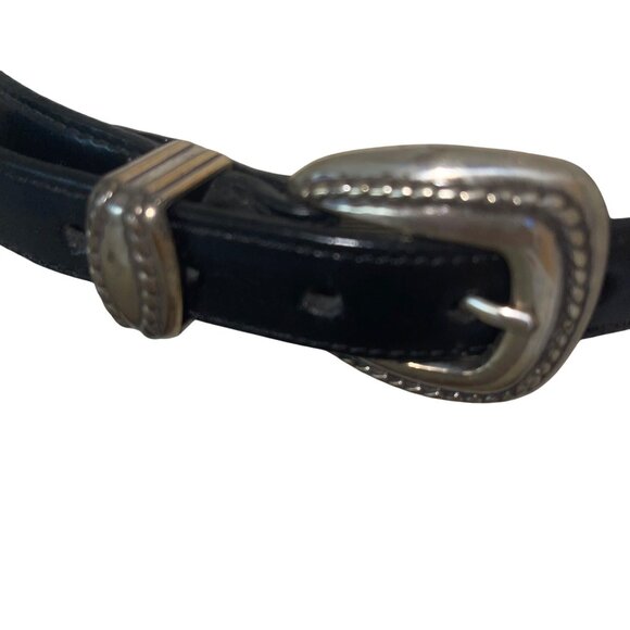 Brighton Vintage 1995 Womens Size S Black Tone Oval Metal Link Belt Casual main image 4